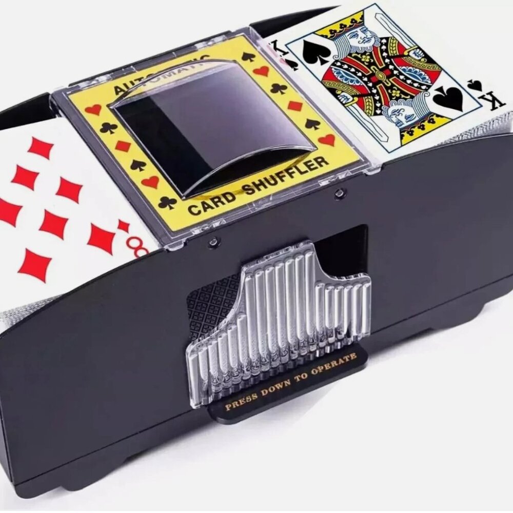 Automatic Card Shuffler, 1-2 Deck Battery-Operated Electric Poker Card Shuffler